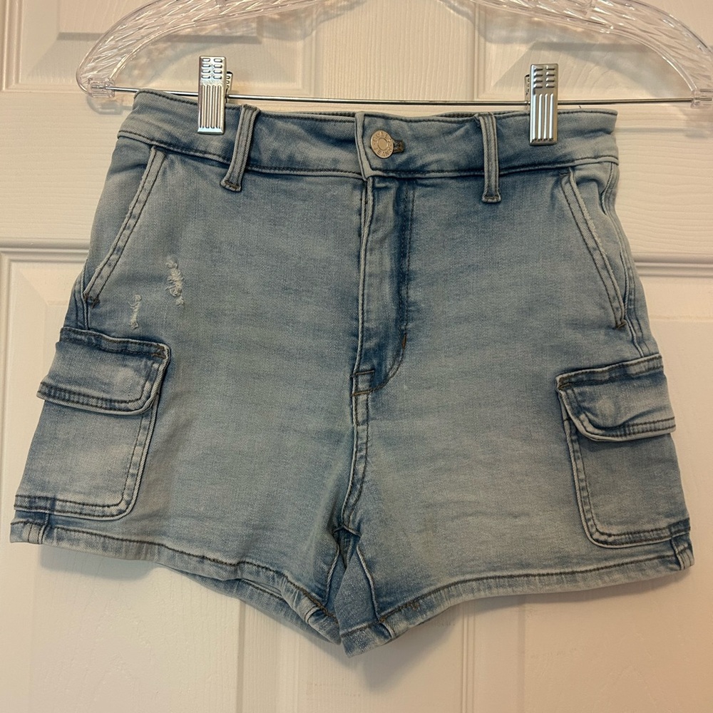 Guess Denim Cargo Shorts High-Waisted